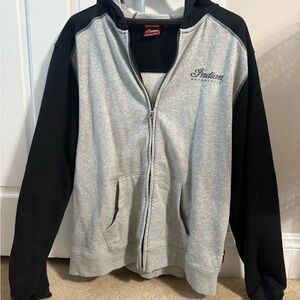 Men’s Indian Motorcycle Gray and Black Zip-Up Hoodie